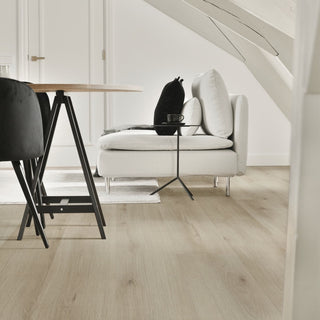 EcoDense Limestone hybrid resilient flooring in a open-concept living space