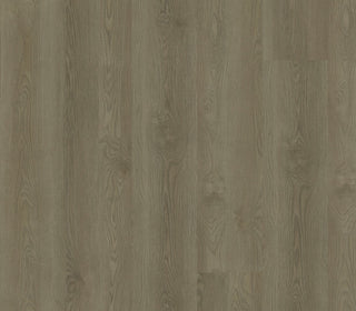 EcoDense Toby hybrid resilient flooring in warm brown-gray wood tone