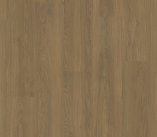 EcoDense Seneca hybrid resilient flooring surface in medium brown wood tone